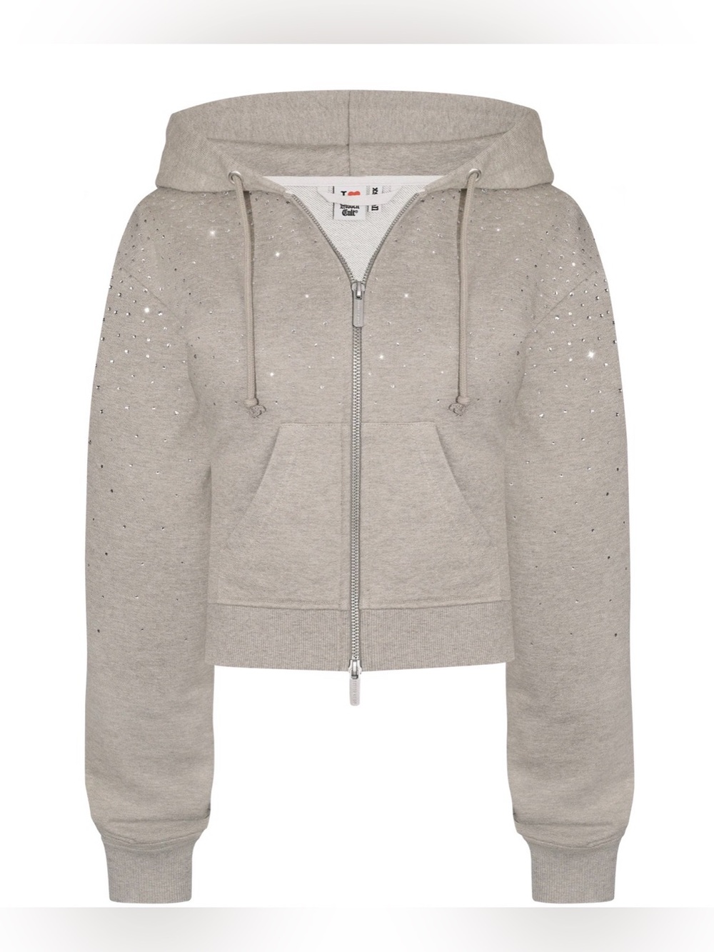 Hidden Cult Rhinestone Zip Hoodie — Oat